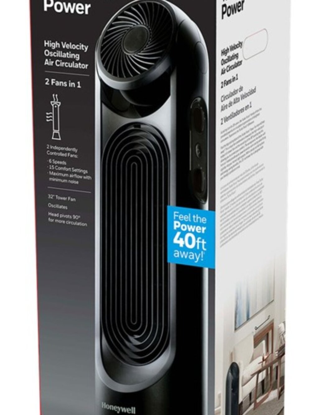 Honeywell HYF500BC Air Circulator and Tower Fan - Black